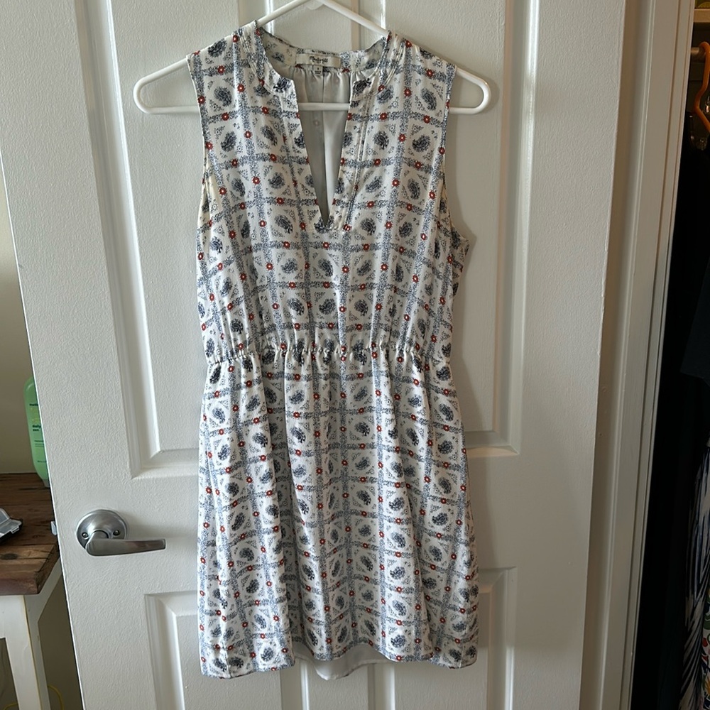 Madewell silk paisley slip-on dress, size 2